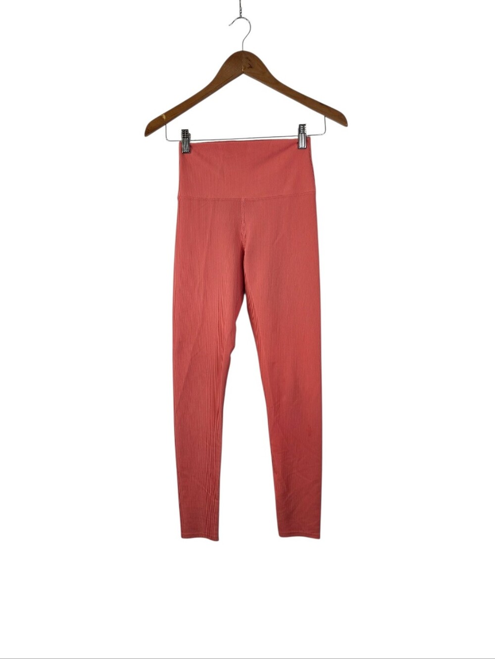 Beach Riot Ayla High Rise Ribbed Leggings Womens Small Peachy Bright Pink Skinny